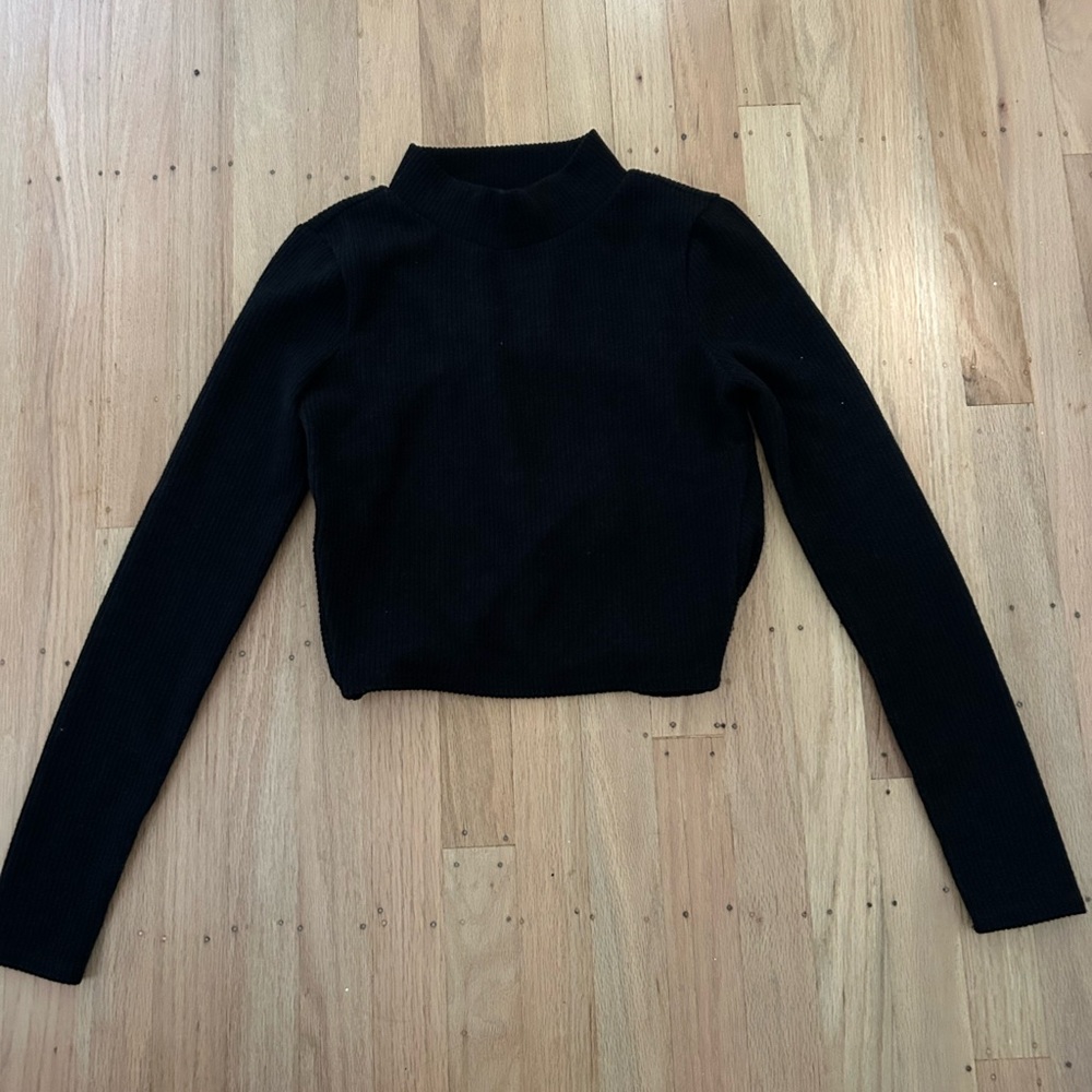 Madewell long sleeve open back tie top